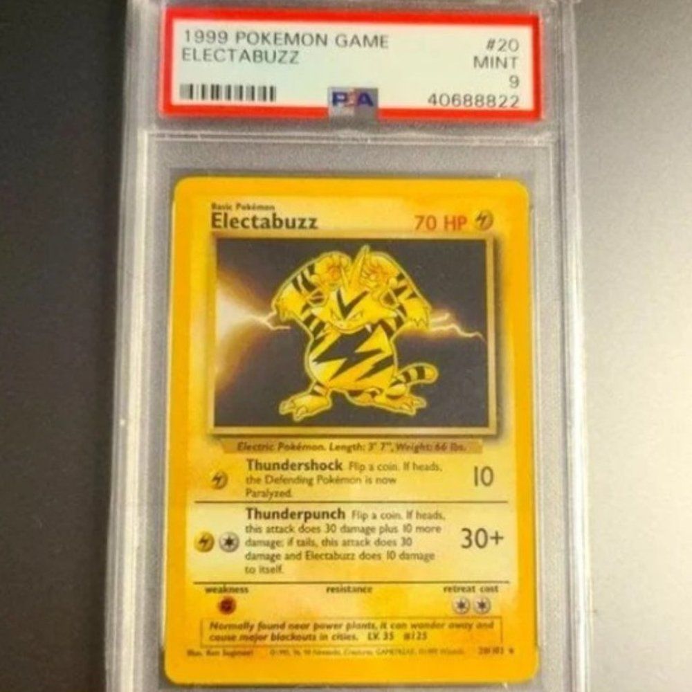1999 Pokemon Card - PSA 9 Base Set Rare Electabuzz 20/102